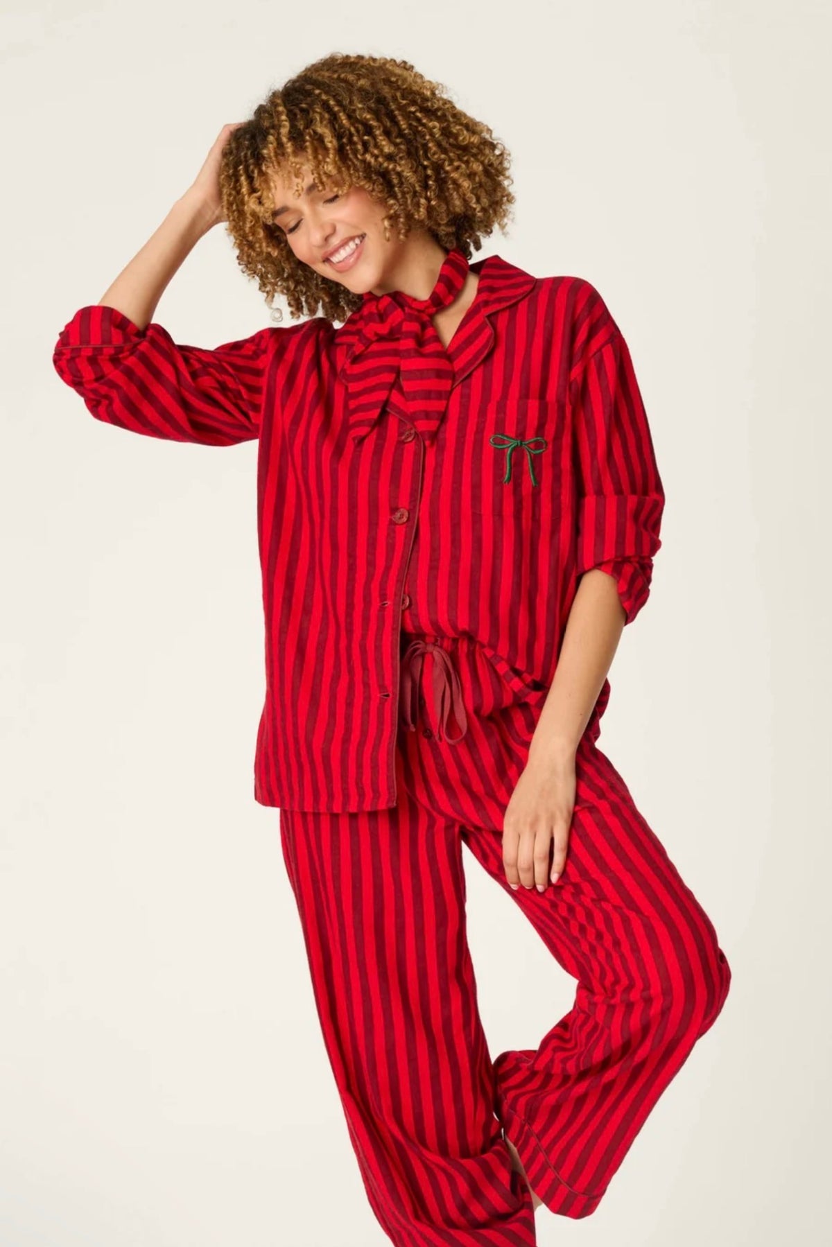 PJ Salvage Bow Icon Flannel Pj Set