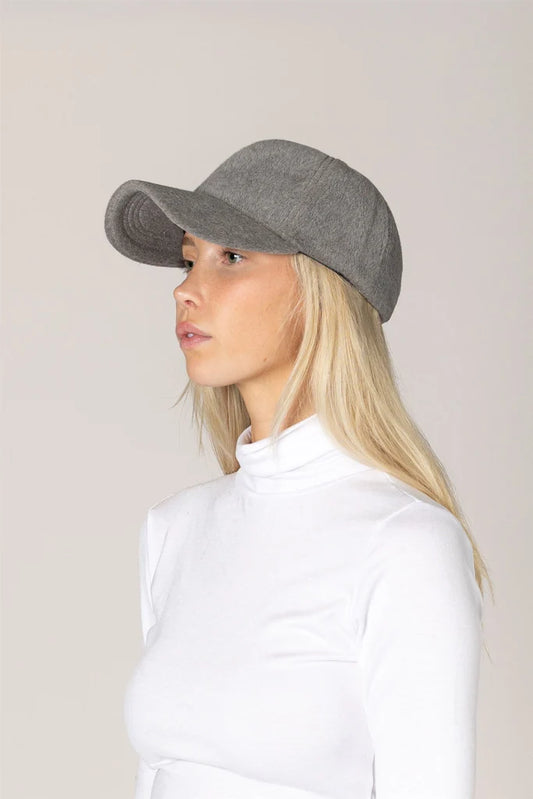 Lyla & Luxe Felt Baseball Hat Grey