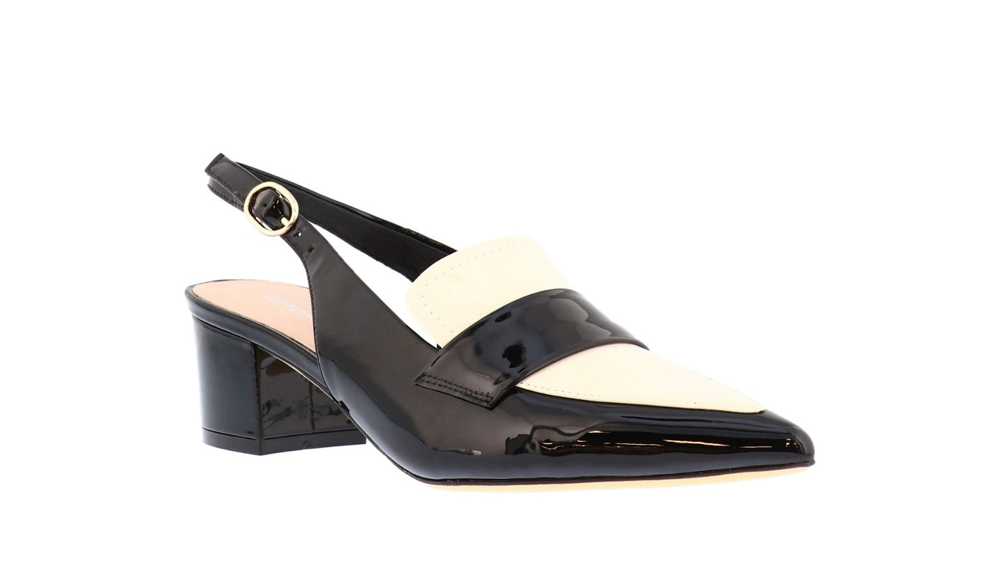 Django & Juliette Aidan Slingback Heels Black/Ivory