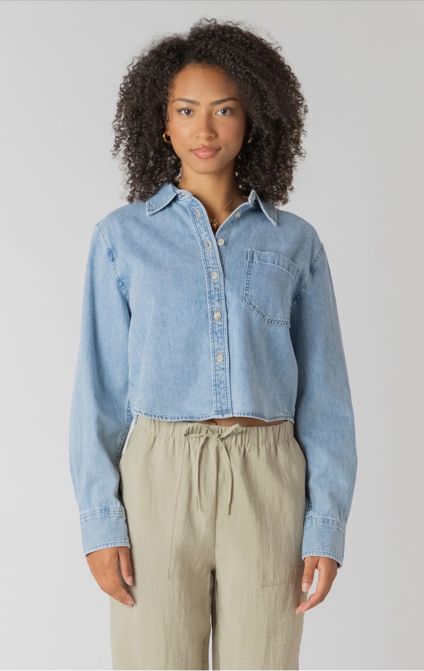 Room 34 Cropped Denim Shirt