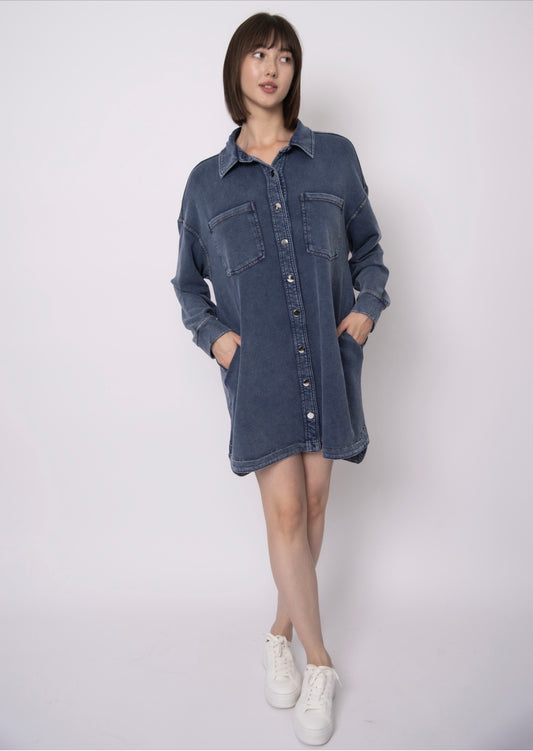 RD Style Tiffany Shirt Dress Denim Blue