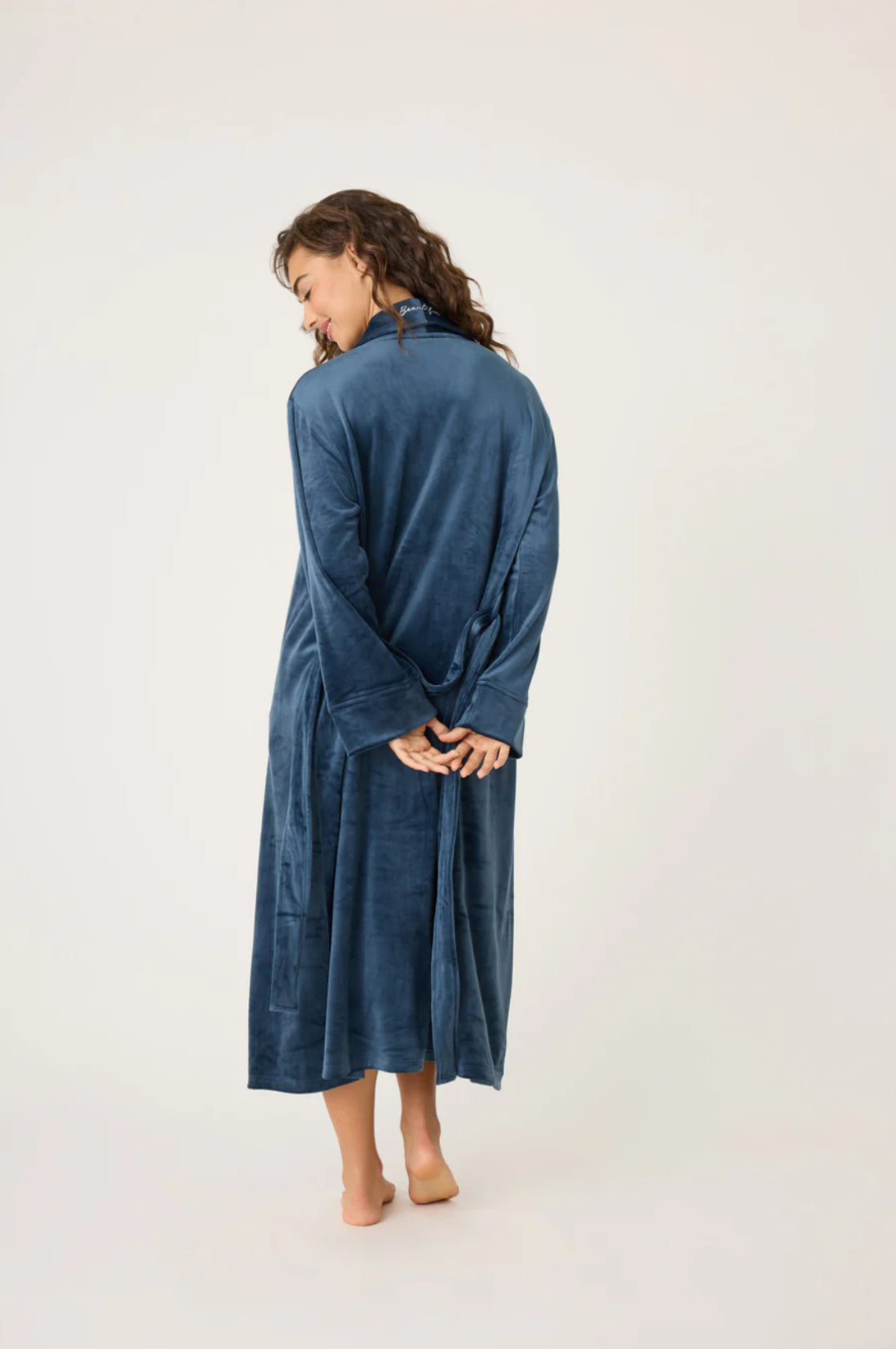 PJ Salvage Velvety Velour Robe Navy