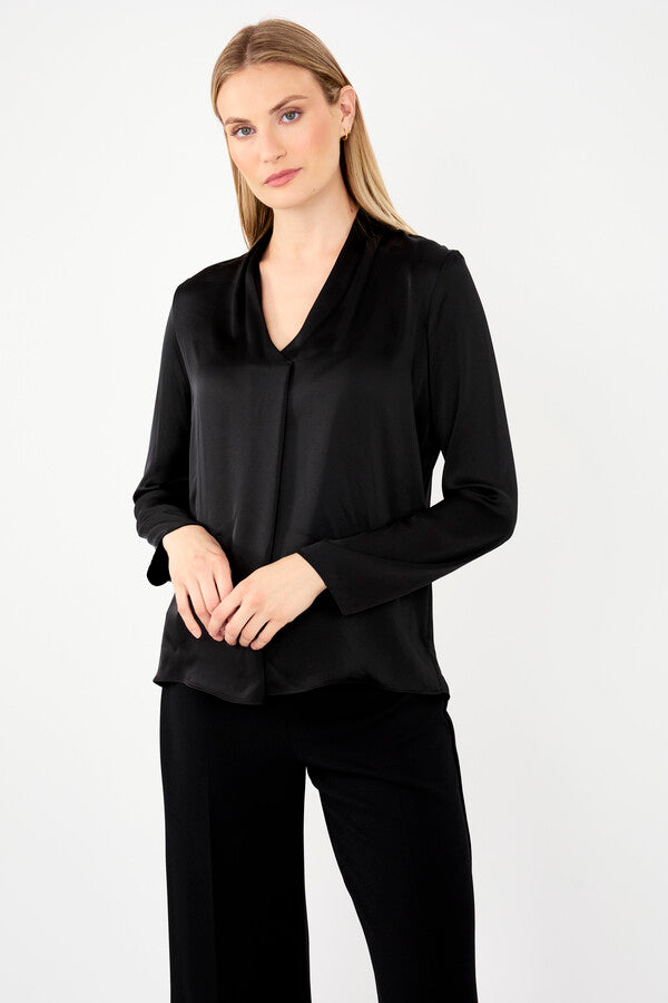 Joseph Ribkoff Satin Straight Top Black 243057