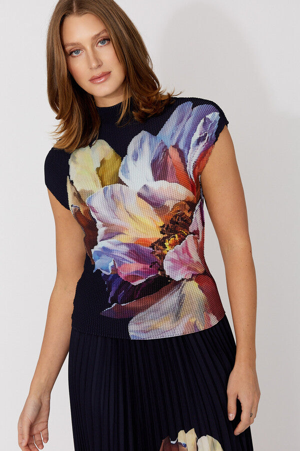 Frank Lyman Floral High Neck Pullover Style 266551