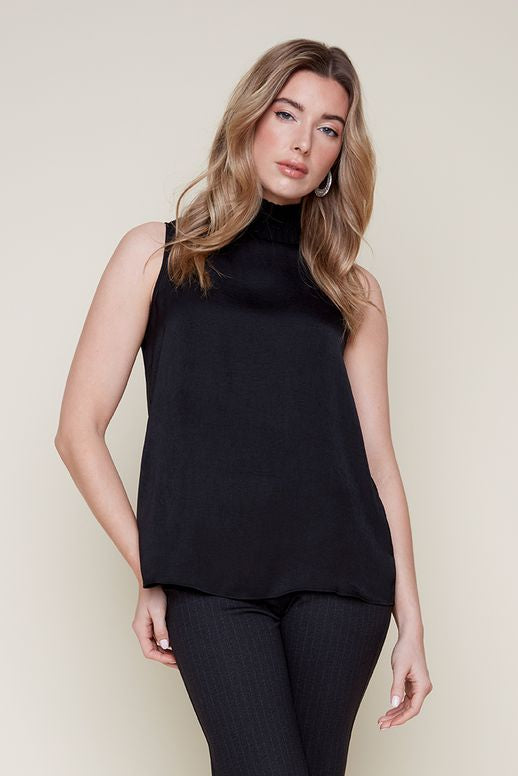 Renuar Mock Neck Tank Black