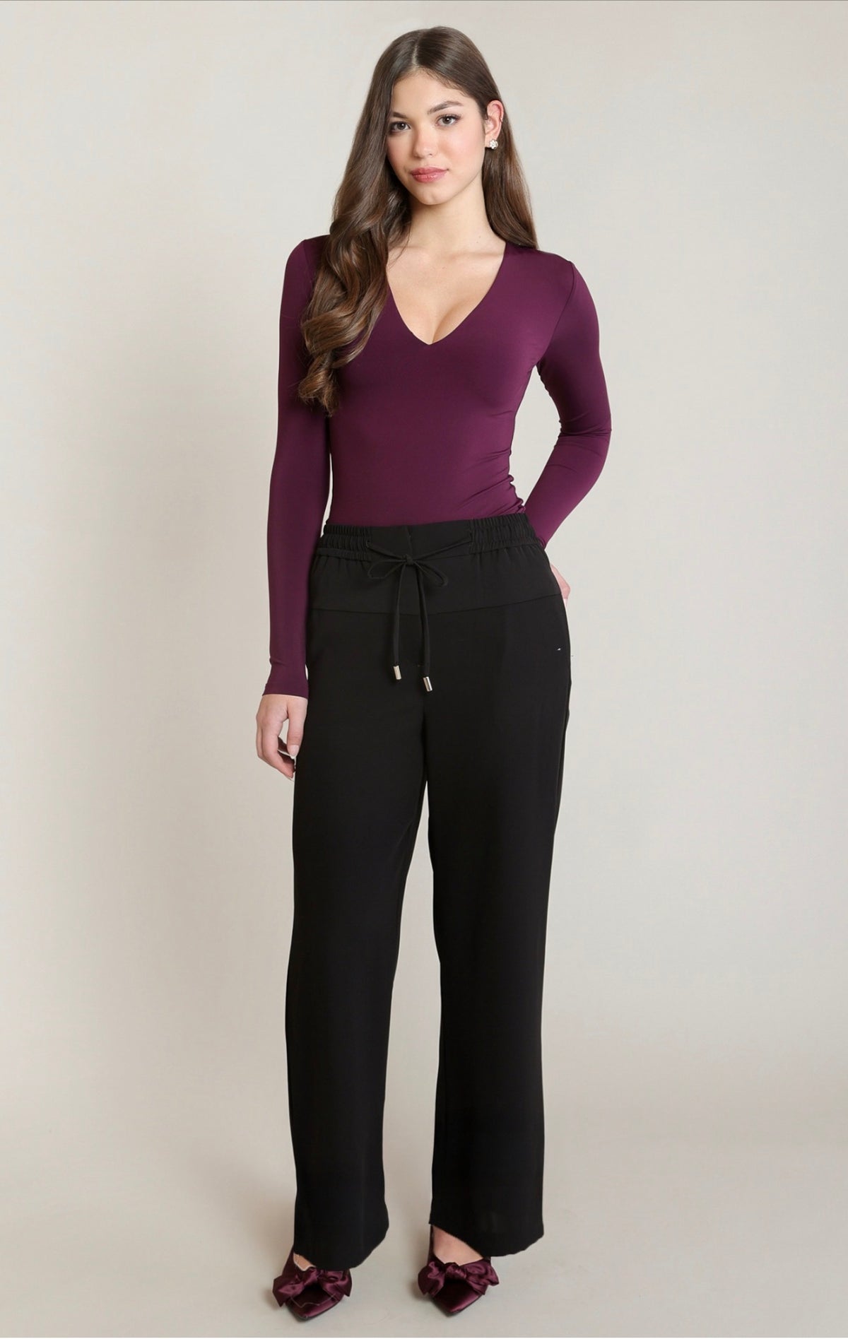 Dex Satin Block Wide Leg Pants