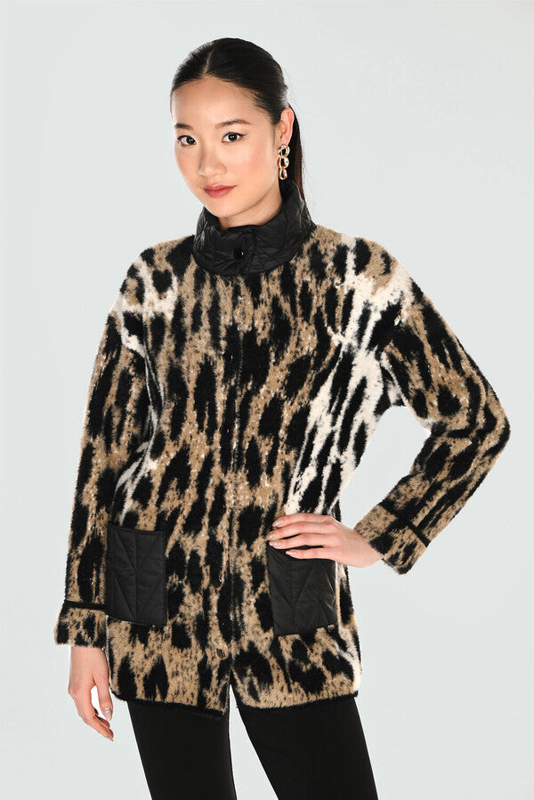 Frank Lyman Soft Knit Button Up Coat 263793