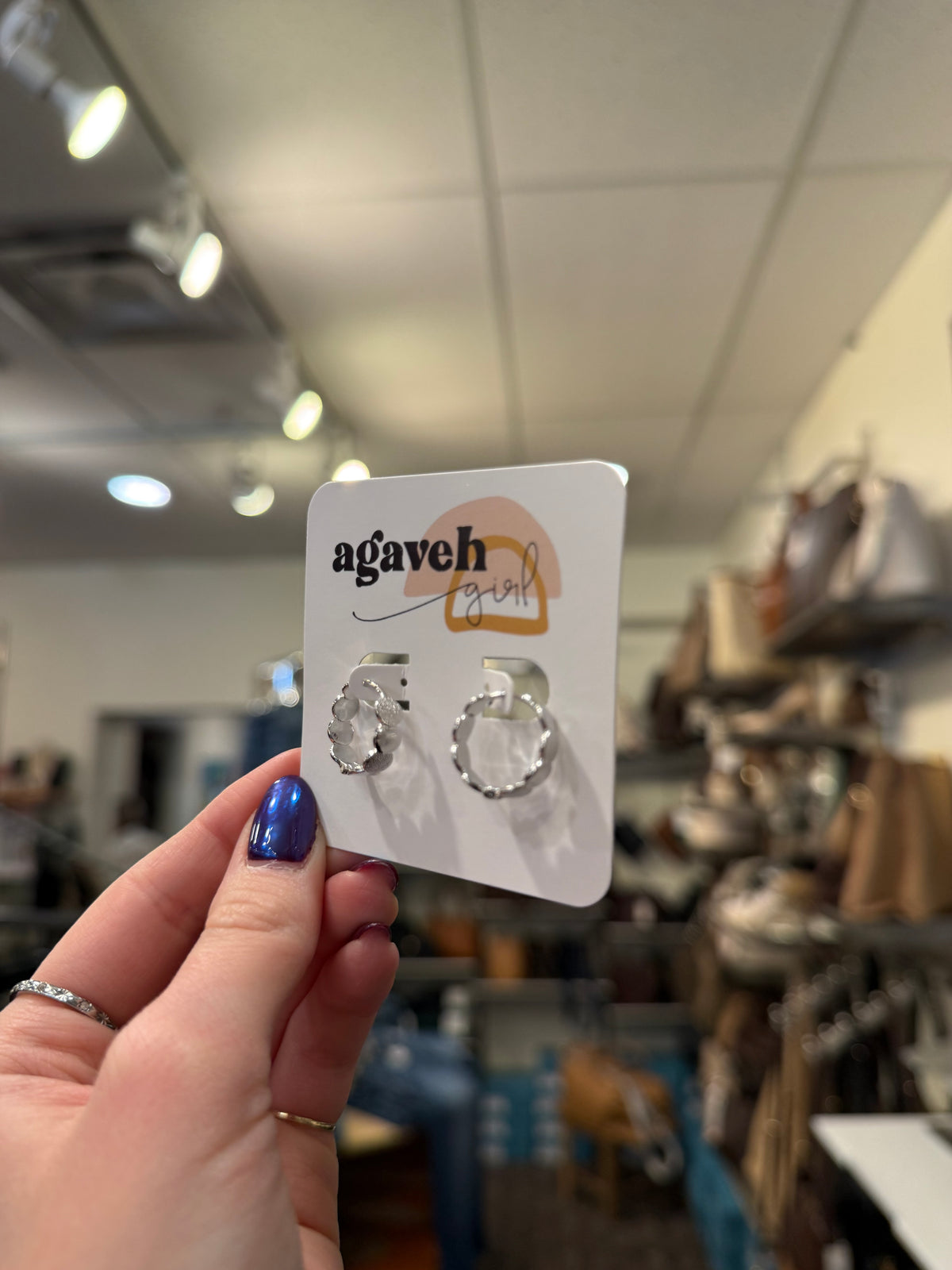 Agaveh Girl Margo Hoops Silver