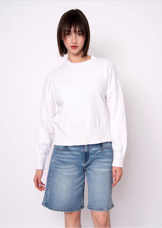 RD Style Nelkin Crewneck Sweater White
