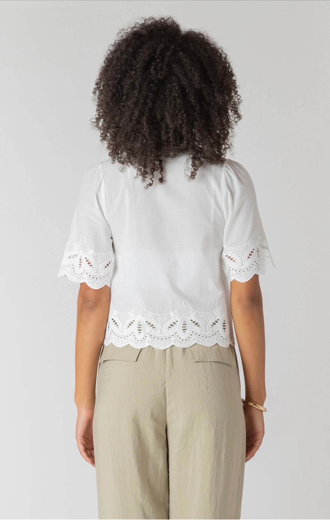 Room 34 Eyelet Trim Blouse