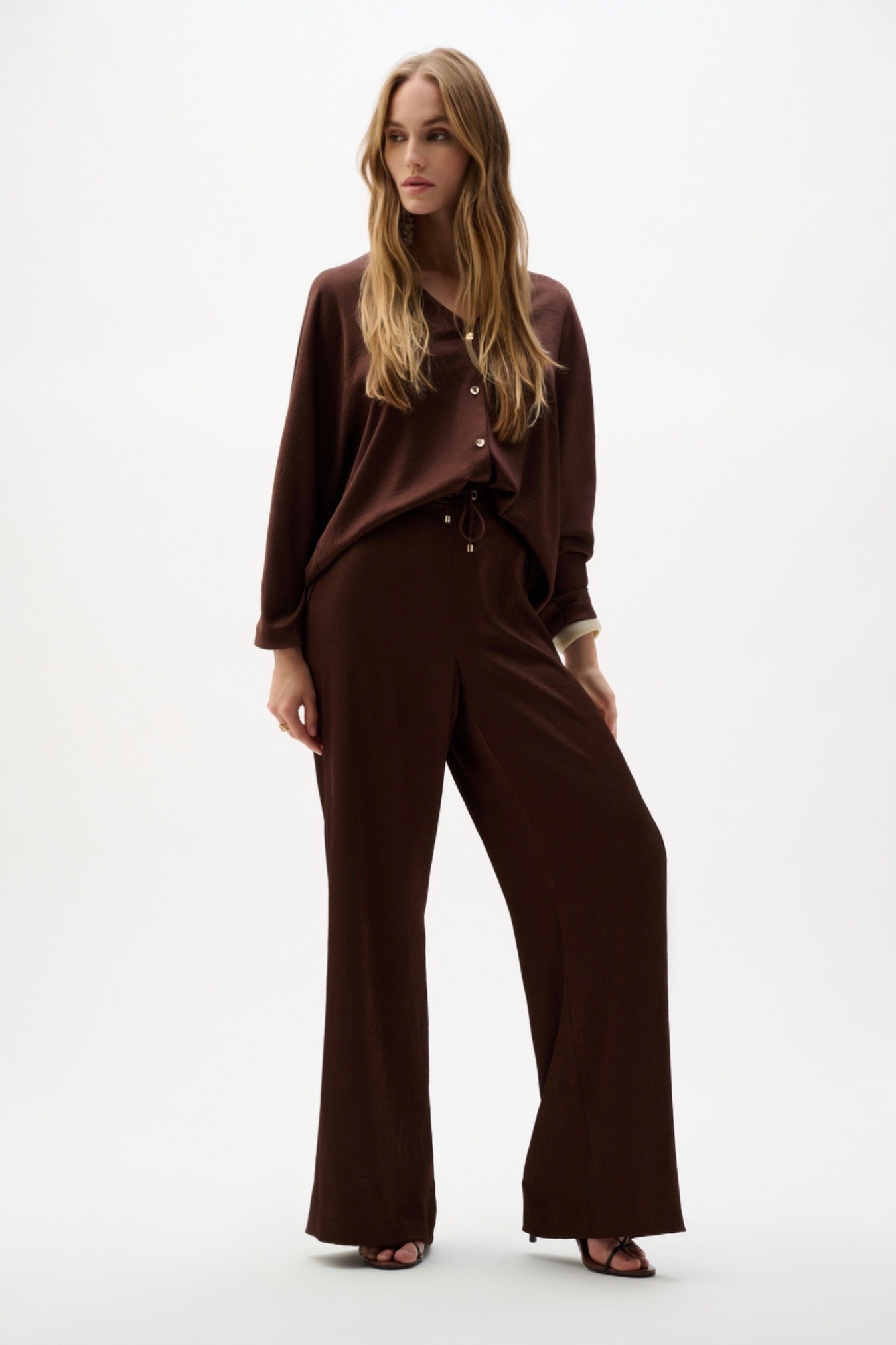 Joseph Ribkoff Crushed Satin Boxy Top With Dolman Sleeves 262153