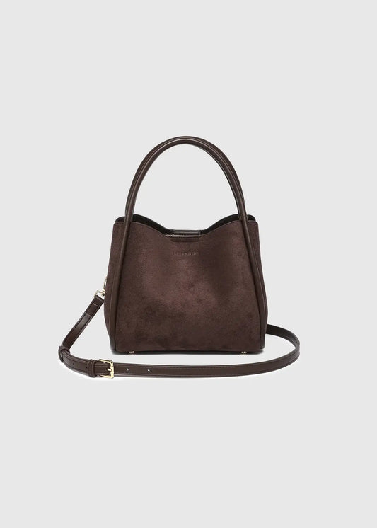 Louenhide Steffie Suede Mini Tote Bag Chocolate