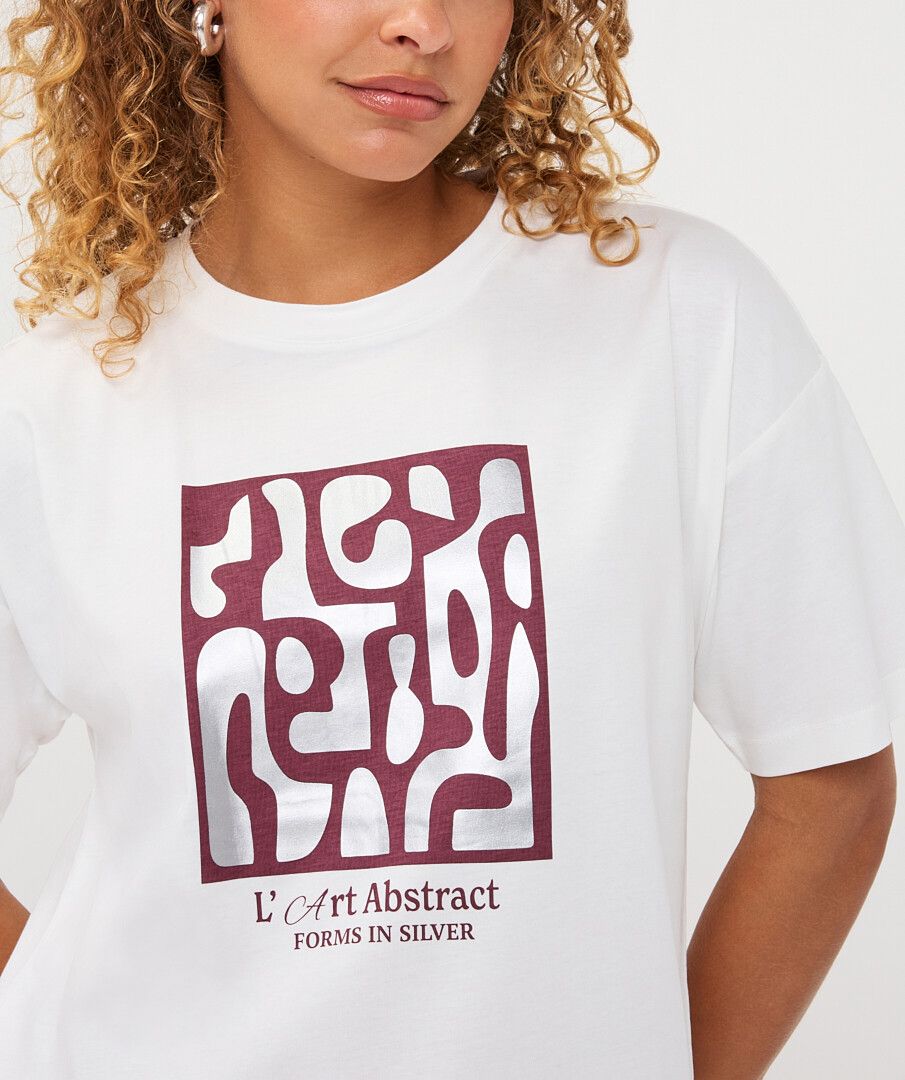 Esqualo L’Art Abstract Tee Silver
