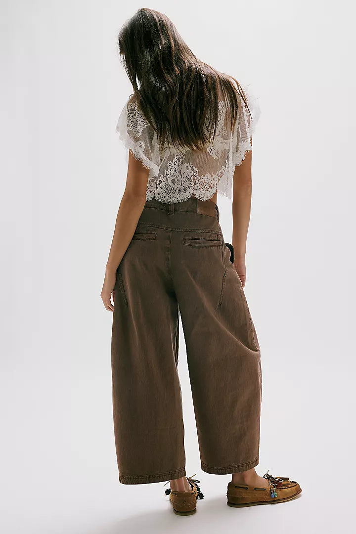 Free People Lay Down Chino Trousers Brownie