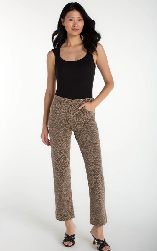 Liverpool Kennedy Straight Leg Leopard Jeans