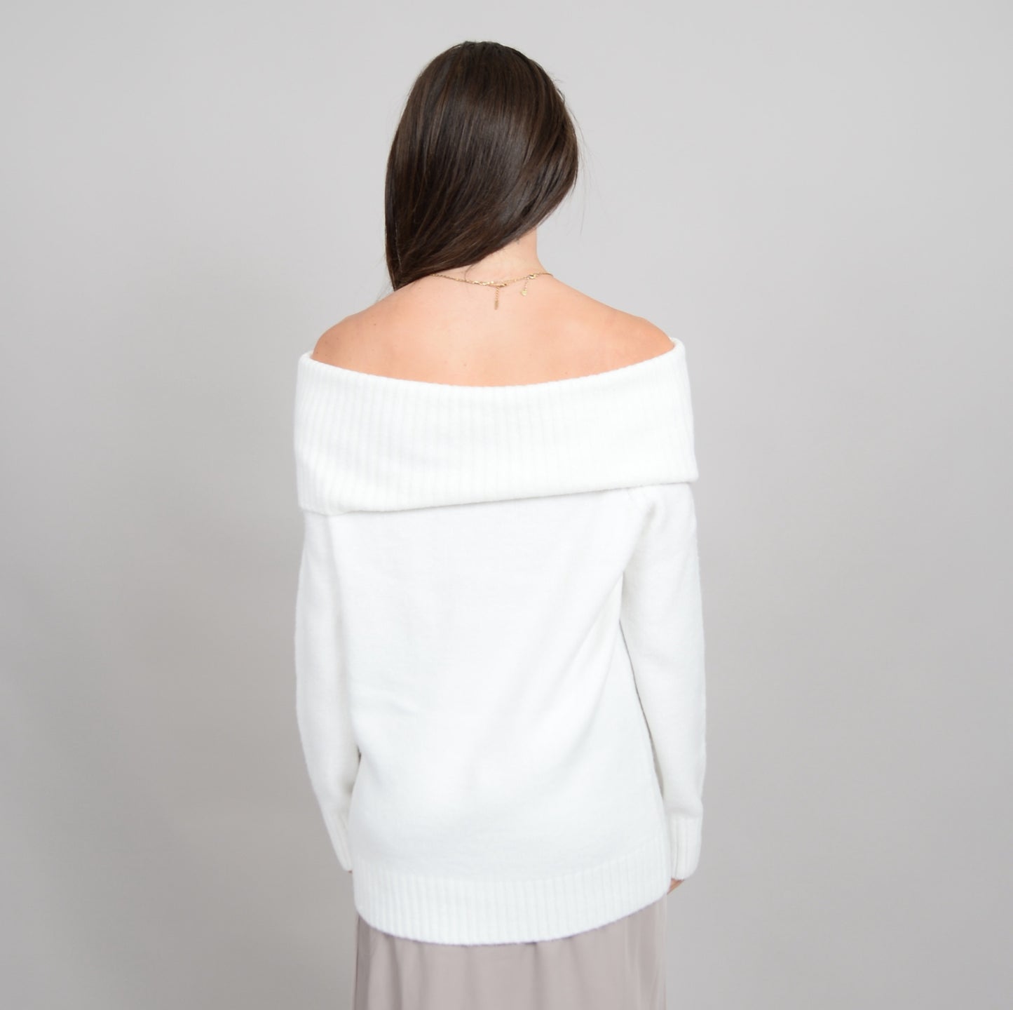 RD Style Pesla Off The Shoulder Sweater Pearl