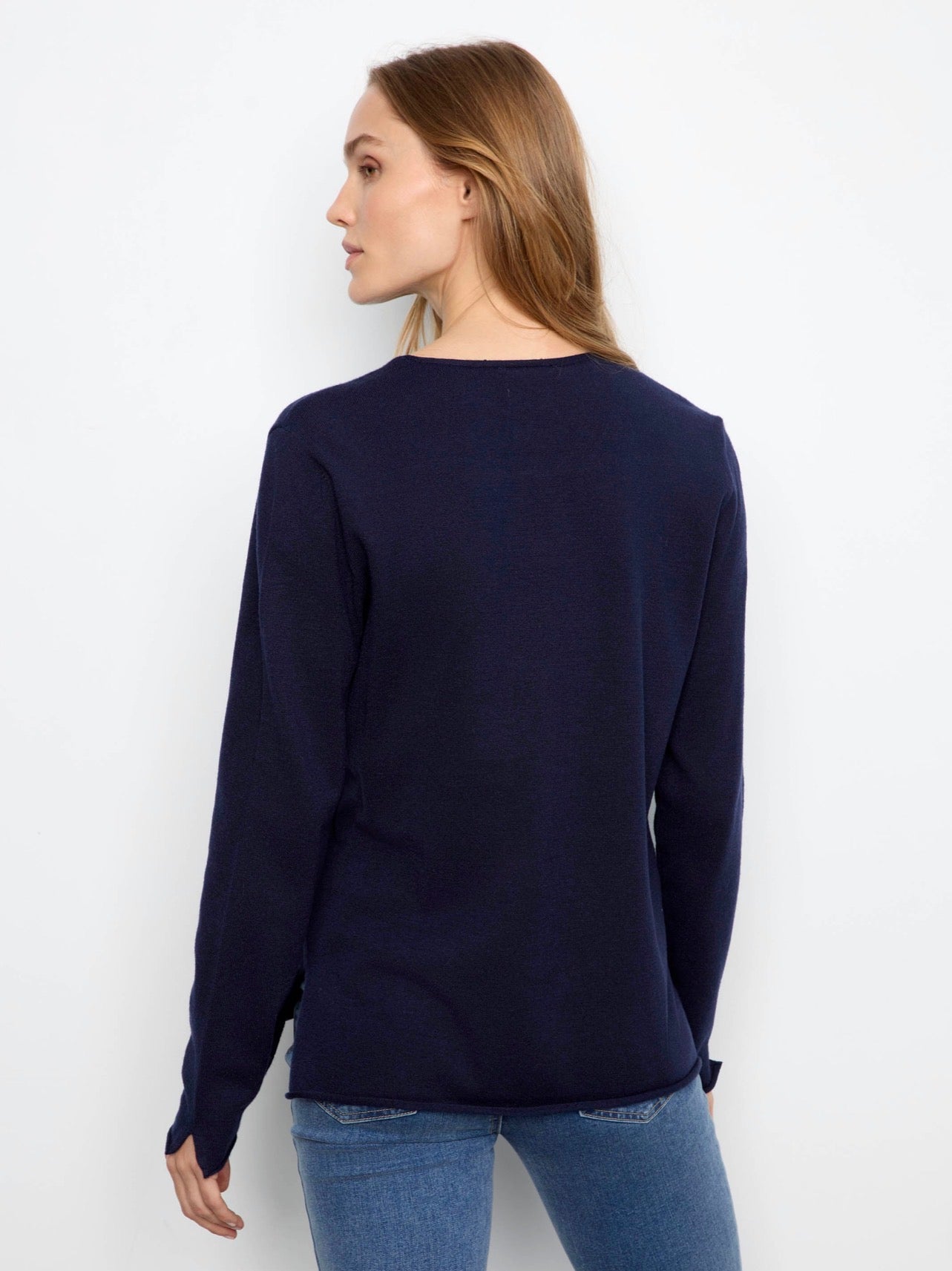 Charlie B Basic V-Neck Sweater Navy