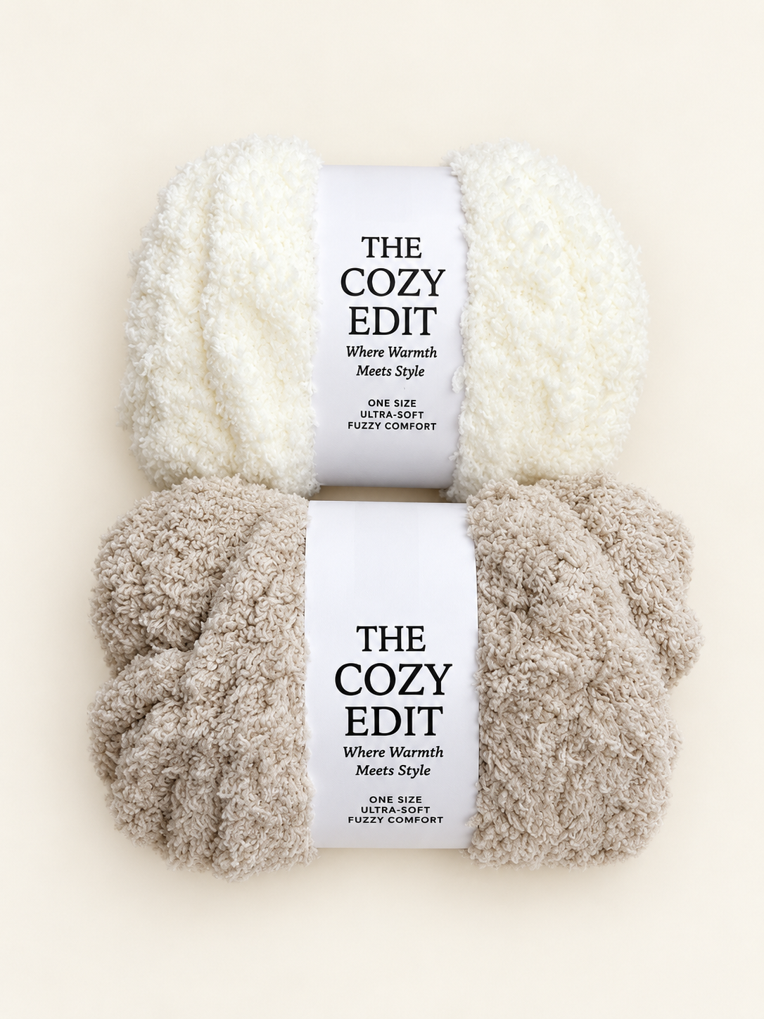 J&F Gift Inc Teddy Fuzzy Socks Taupe