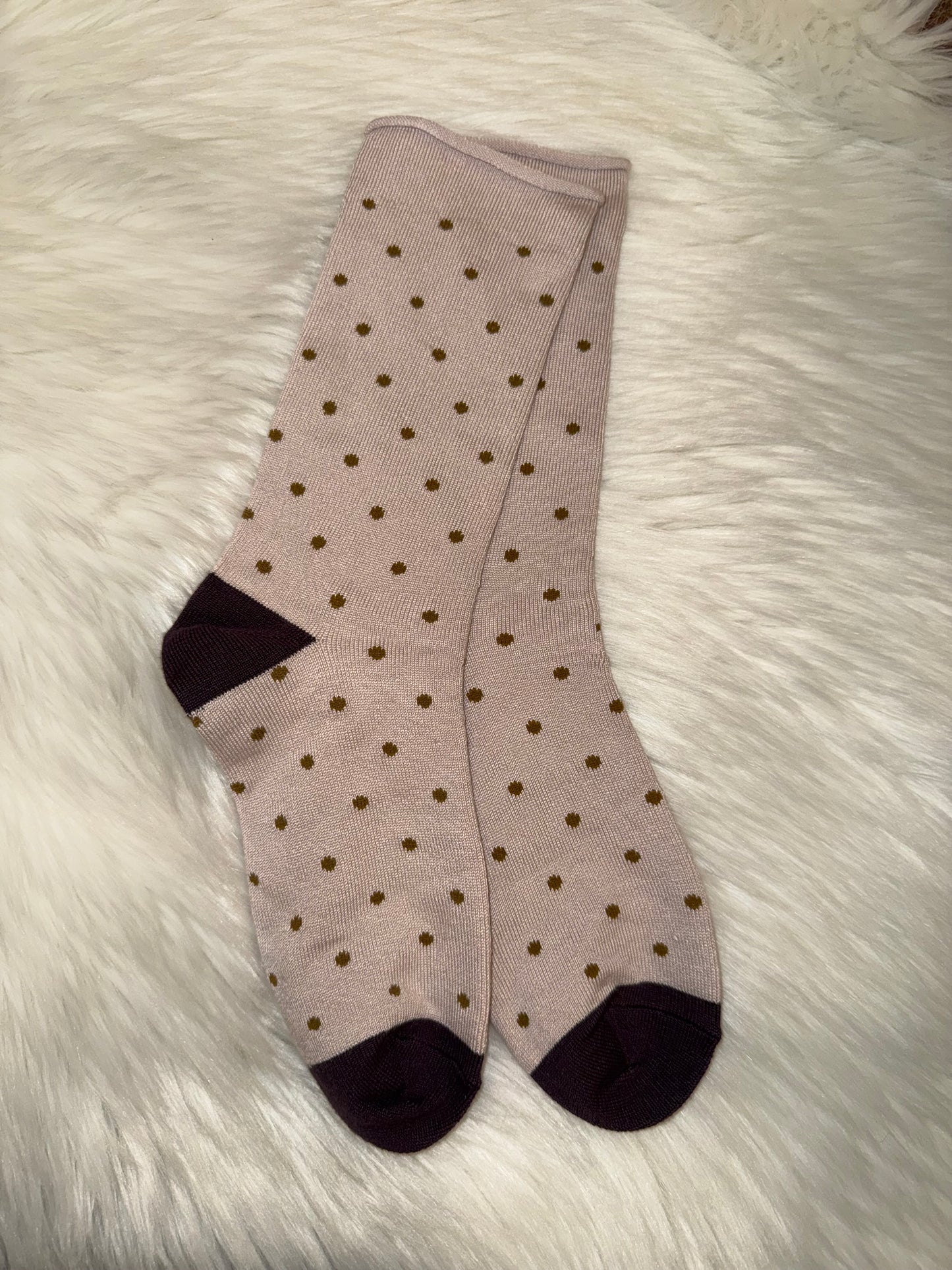 Lemon Super Soft Crew Socks Polka Dot