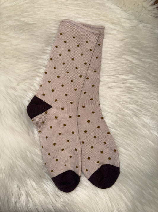 Lemon Super Soft Crew Socks Polka Dot