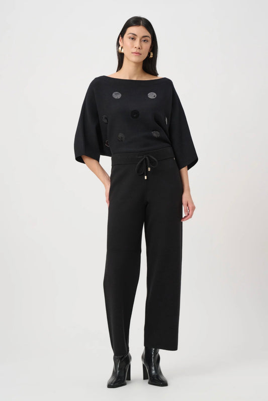 Joseph Ribkoff Brushed Viscose And Nylon Knit Pull-On Pants Black 263934