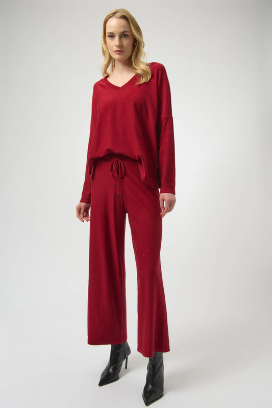 Joseph Ribkoff Sequined Sweater Knit Culotte Pants 244922F25