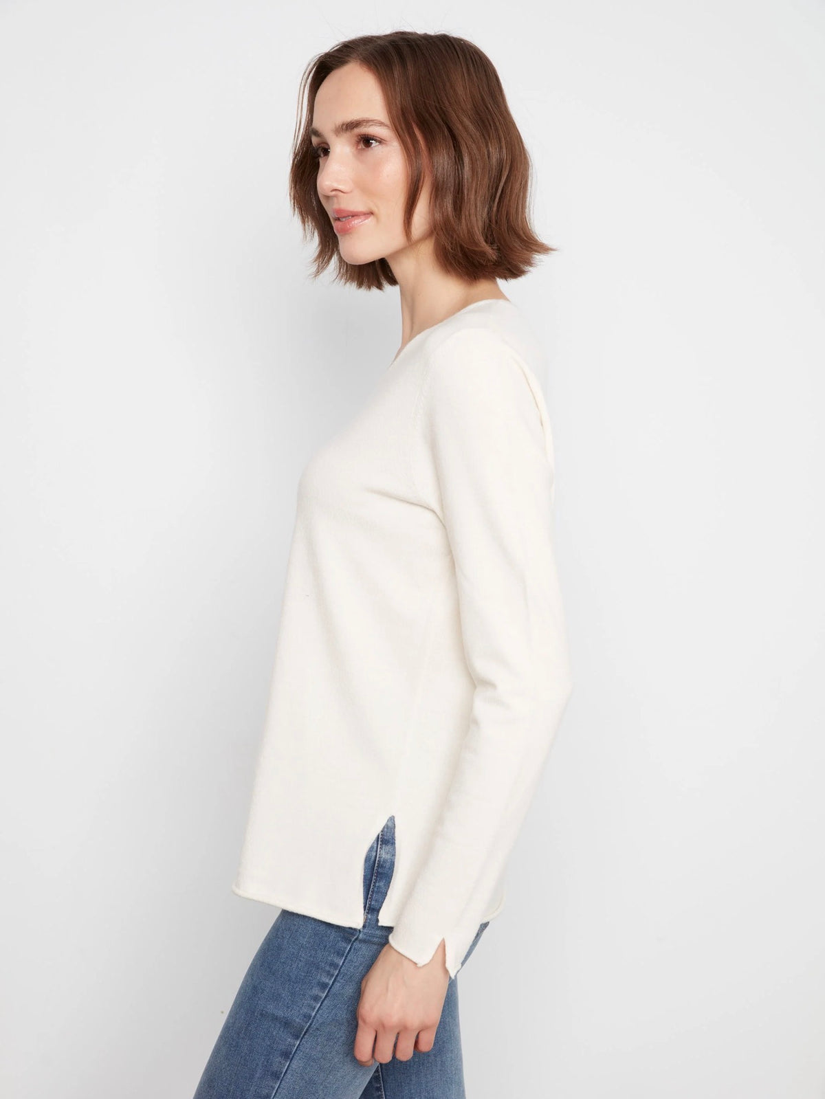 Charlie B Basic V-Neck Sweater Ecru
