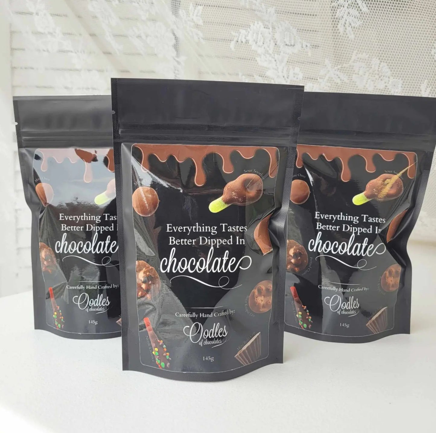 Oodles of Chocolates Everything Tastes Better Dipped in Chocolate Bag