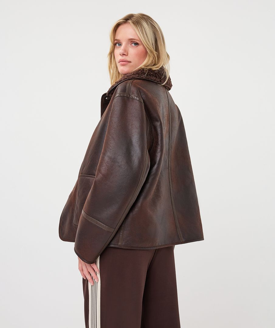 Esqualo Reversible Teddy Coat Cacao