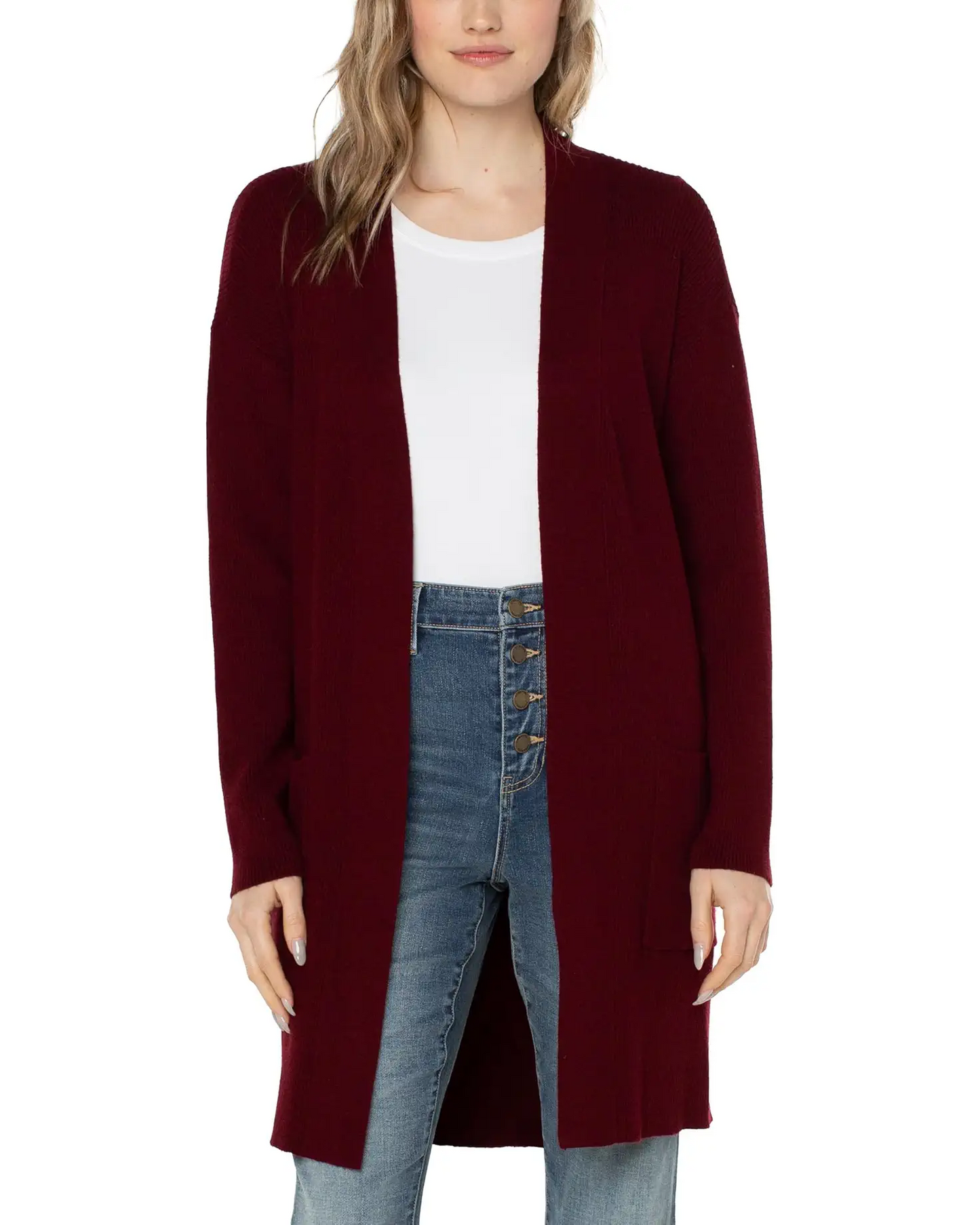 Liverpool Open Front Cardigan Red