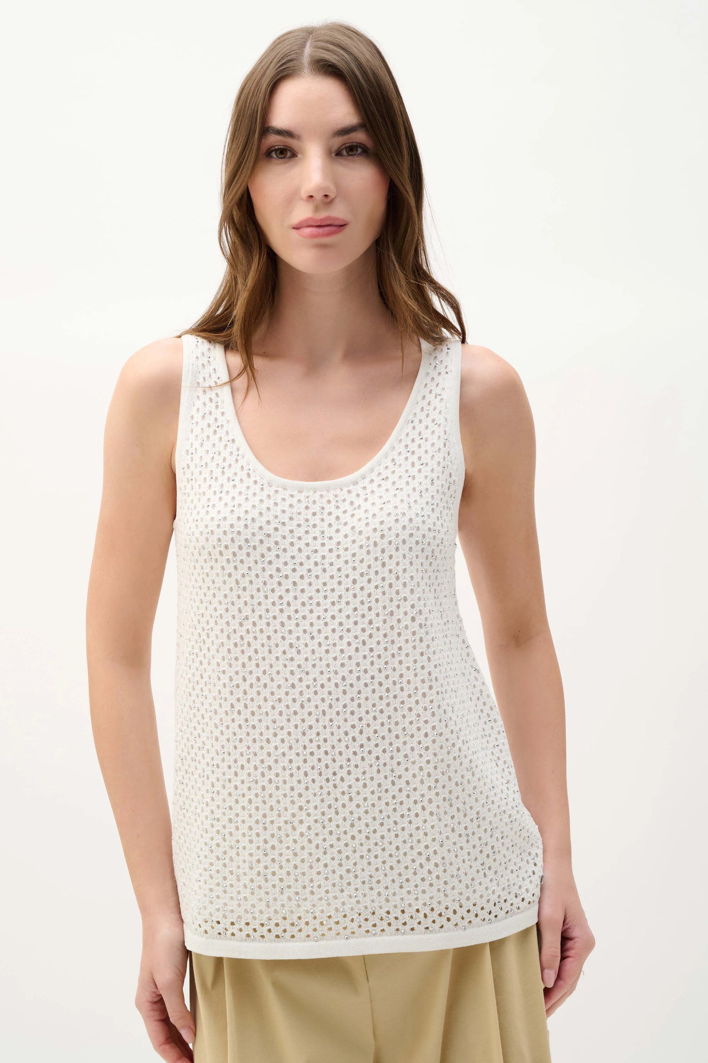 Joseph Ribkoff Embellished Knit Camisole Vanilla 262957