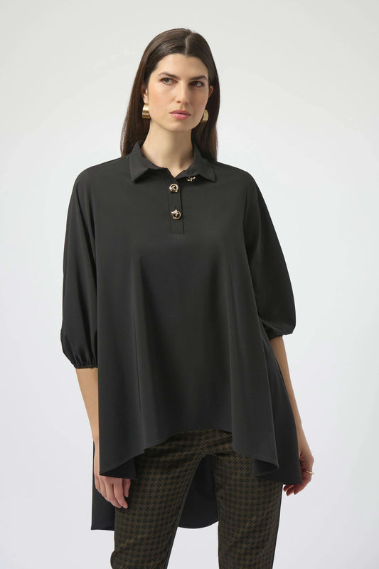 Joseph Ribkoff Stretch Poplin High-Low Flared Tunic 254066