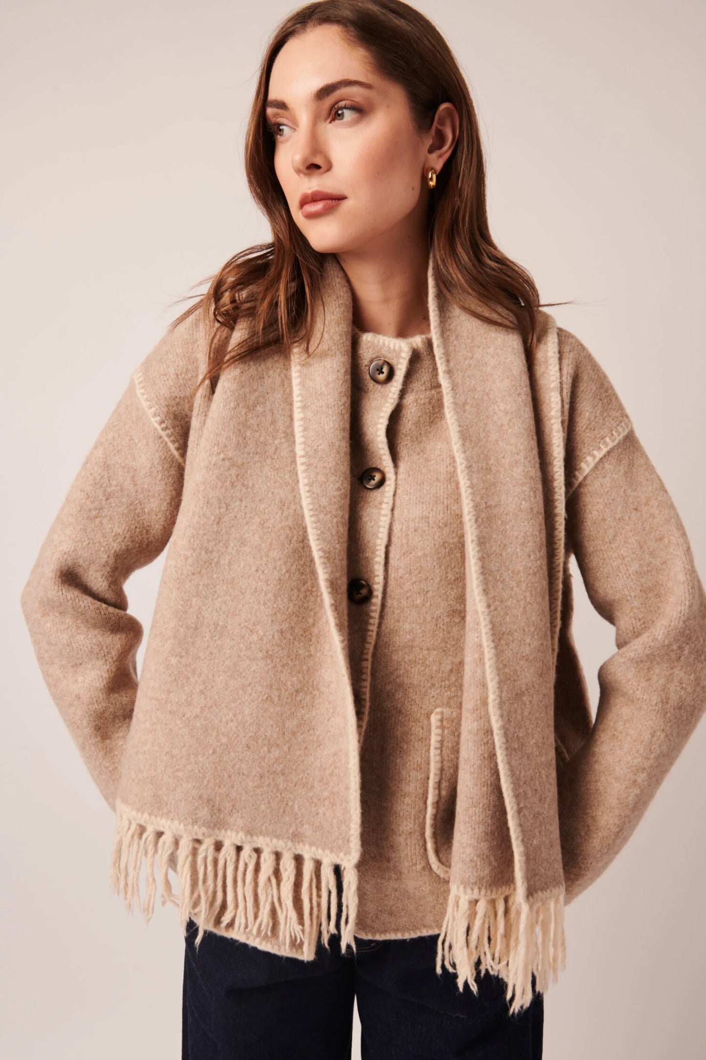 Line The Label Kingsley Cardigan Soft Mink