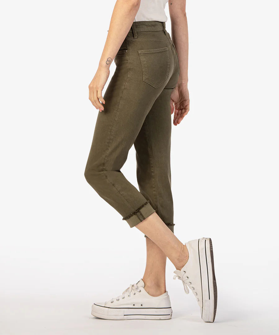 Kut Amy Mid Rise Cropped Straight Leg Jeans