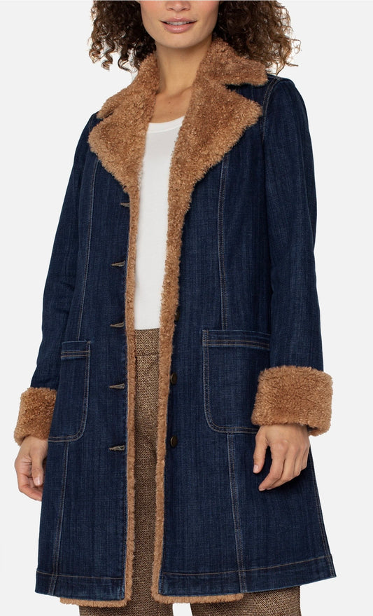Liverpool Sherpa Trimmed Notch Collar Jacket