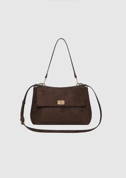 Louenhide Arden Suede Shoulder Bag Chocolate