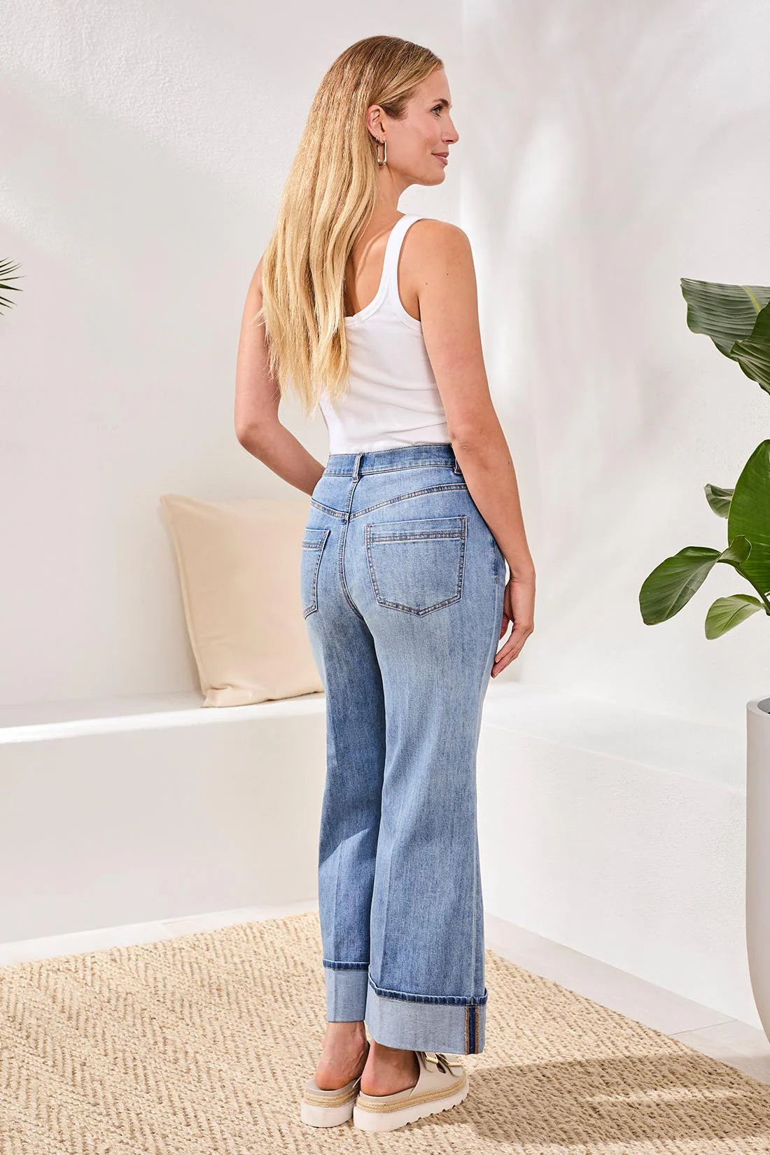Tribal Brooke Cuffed Palazzo Jeans