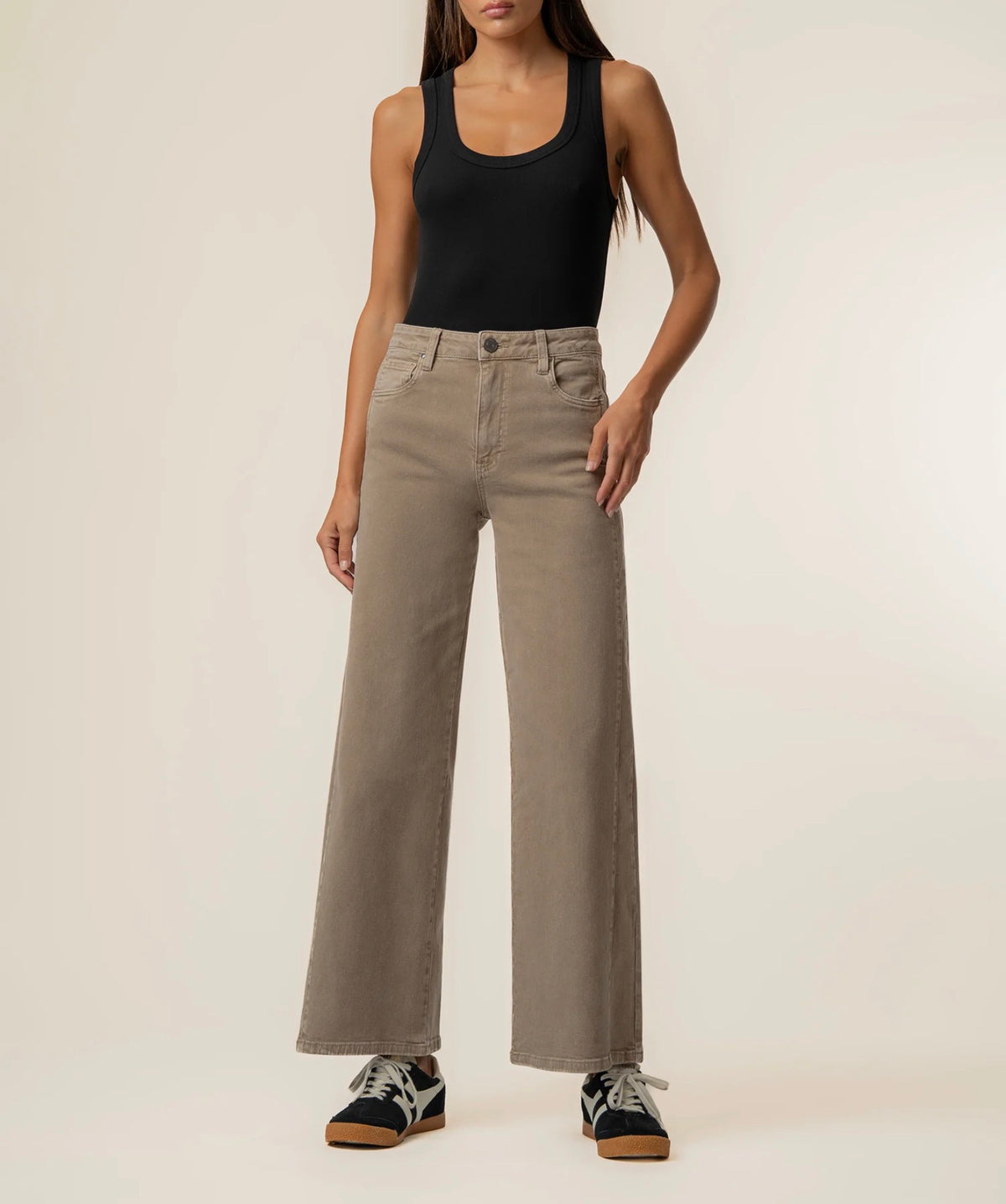 Kut Meg High Rise Wide Leg Jeans Milk Tea