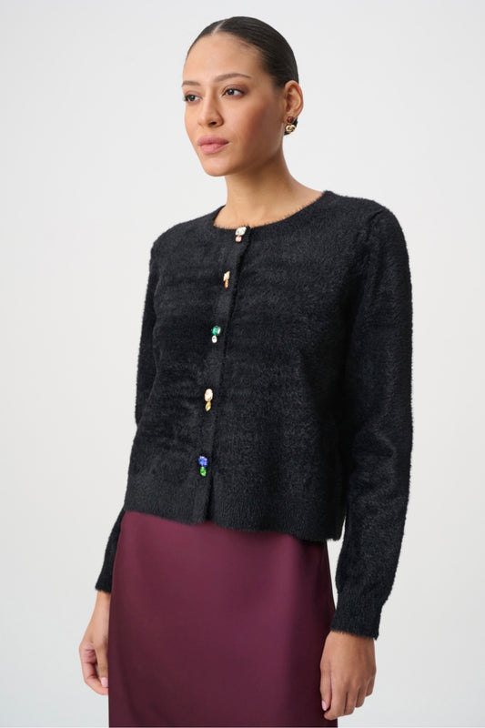 Joseph Ribkoff Bejeweled Crewneck Cardigan 264924