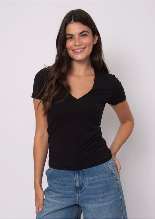 Second Skin Valenna Cotton Core Top Black