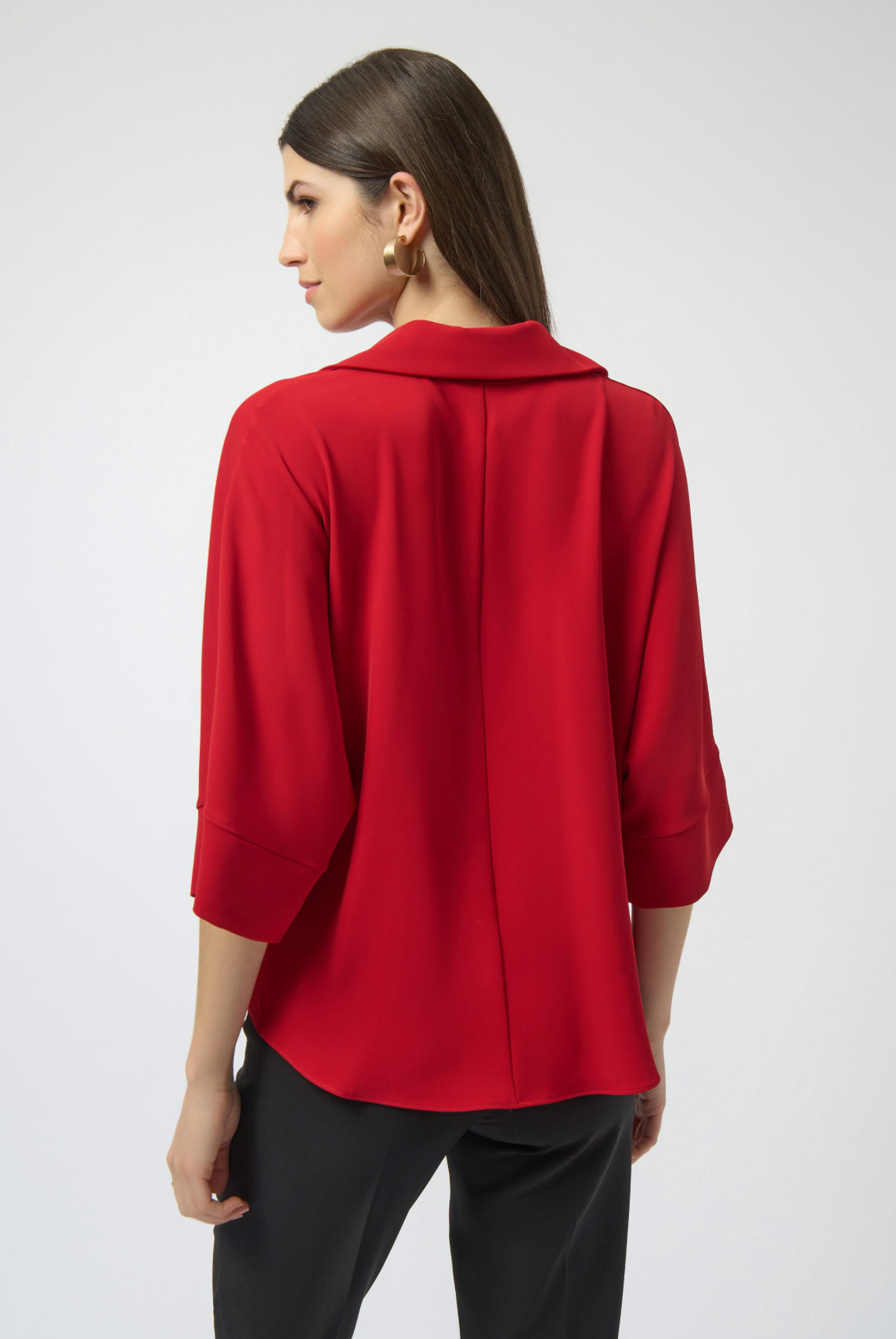 Joseph Ribkoff Woven Twill Boxy Wrap Top 254031