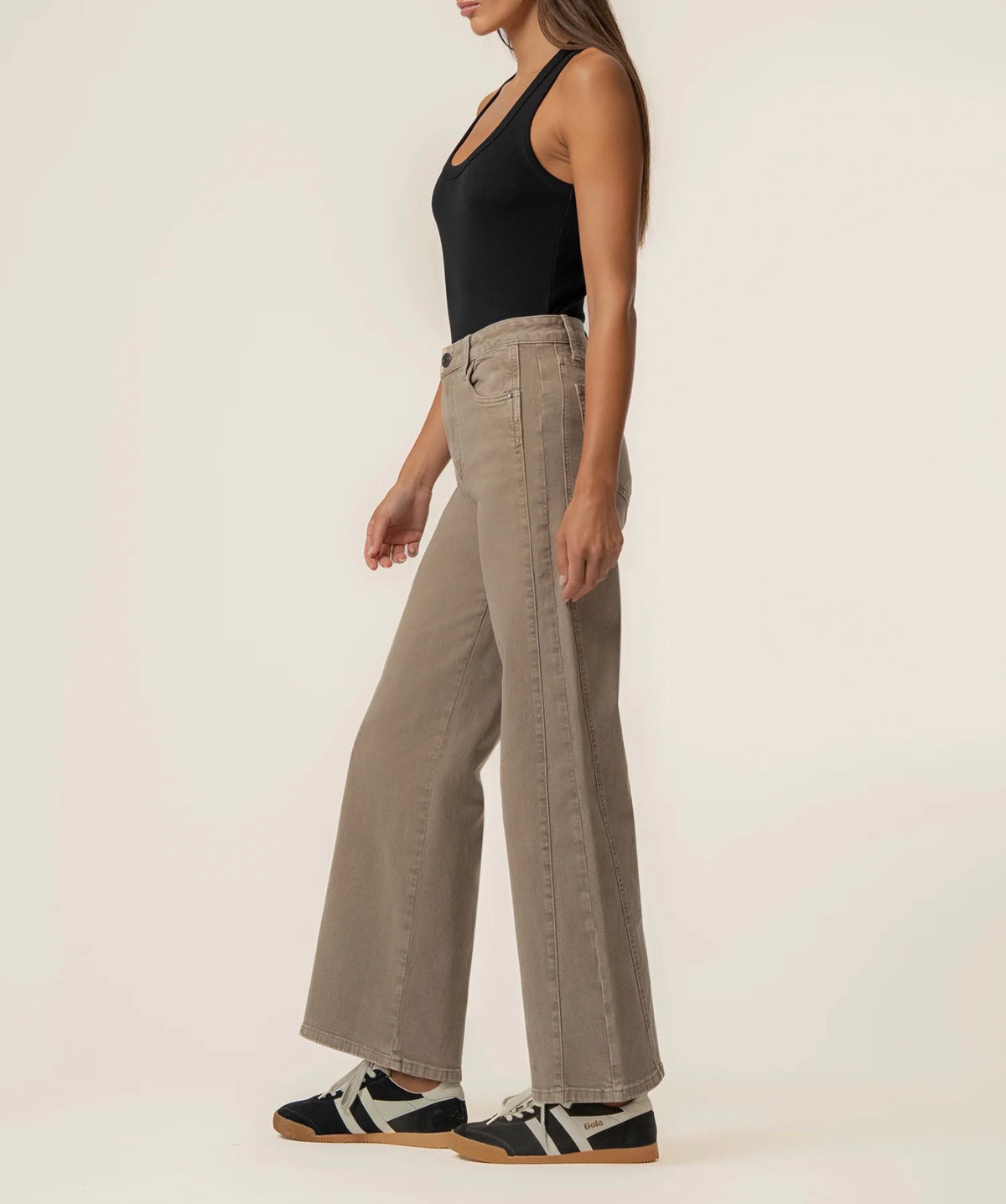 Kut Meg High Rise Wide Leg Jeans Milk Tea