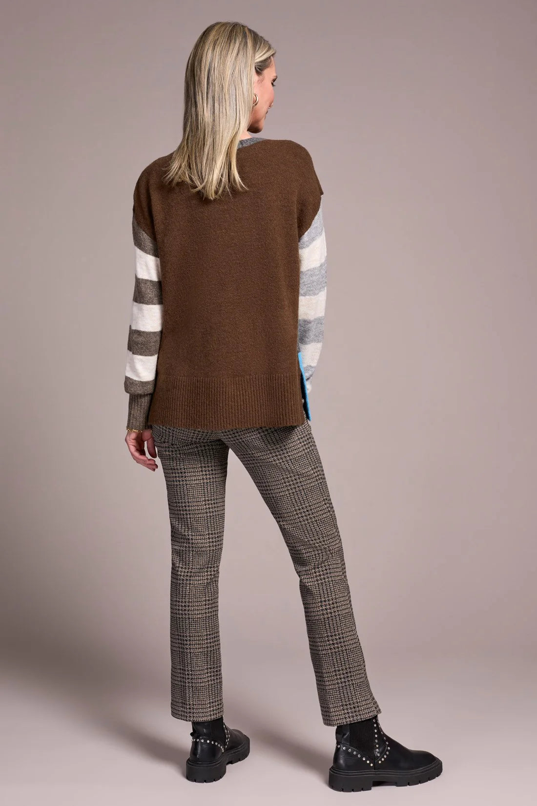 Tribal Combo Stripe Boat Neck Sweater