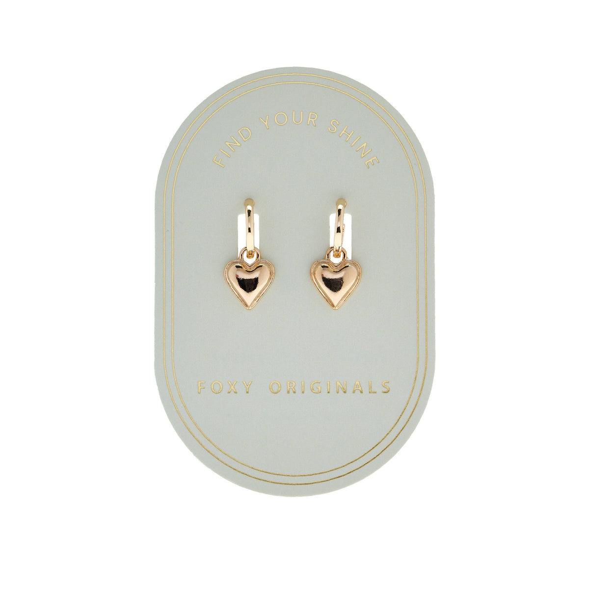 Foxy Originals Sweetheart Huggie Hoop Earrings Yellow Gold