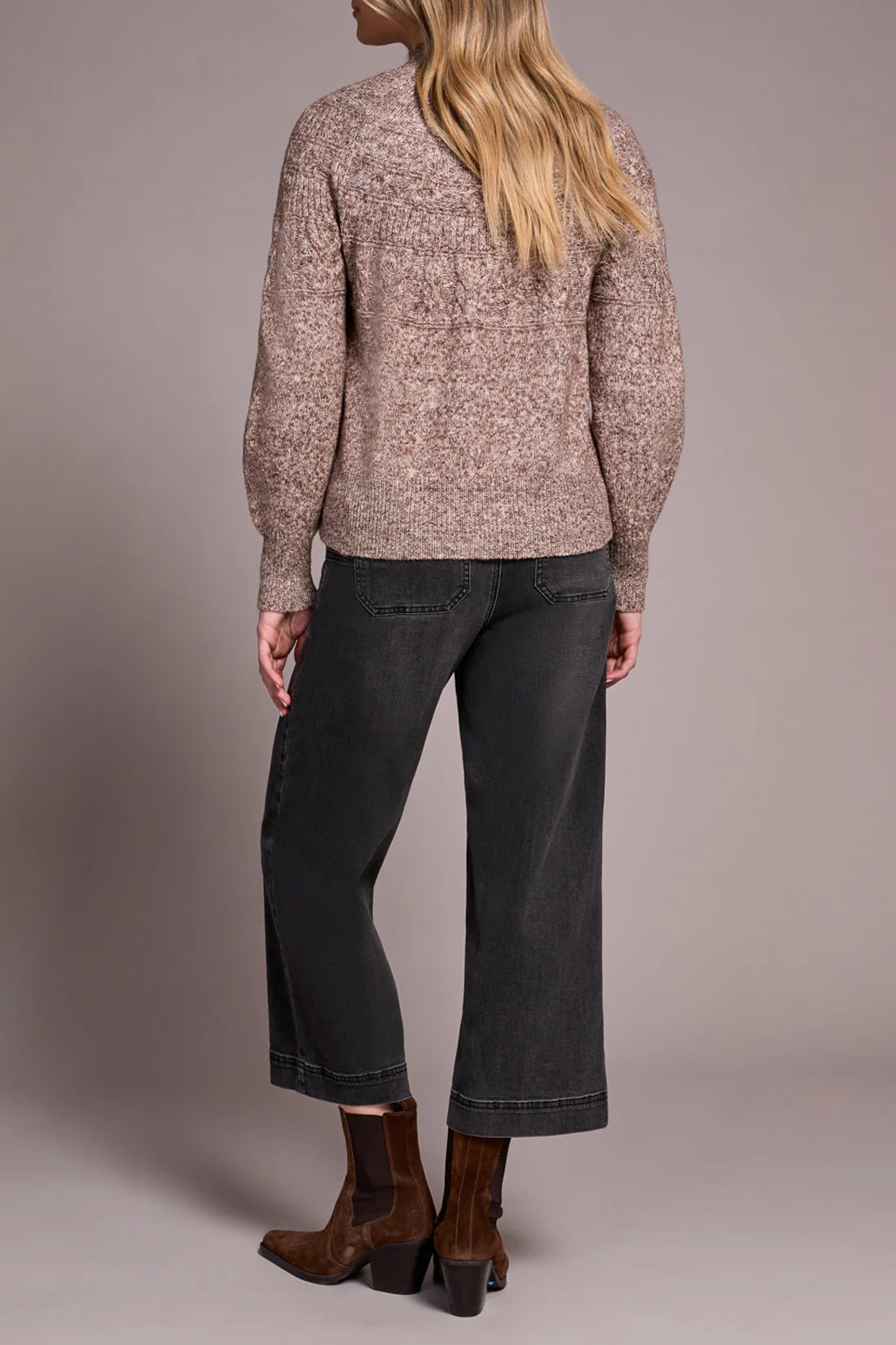 Tribal Mock Neck Sweater Wood