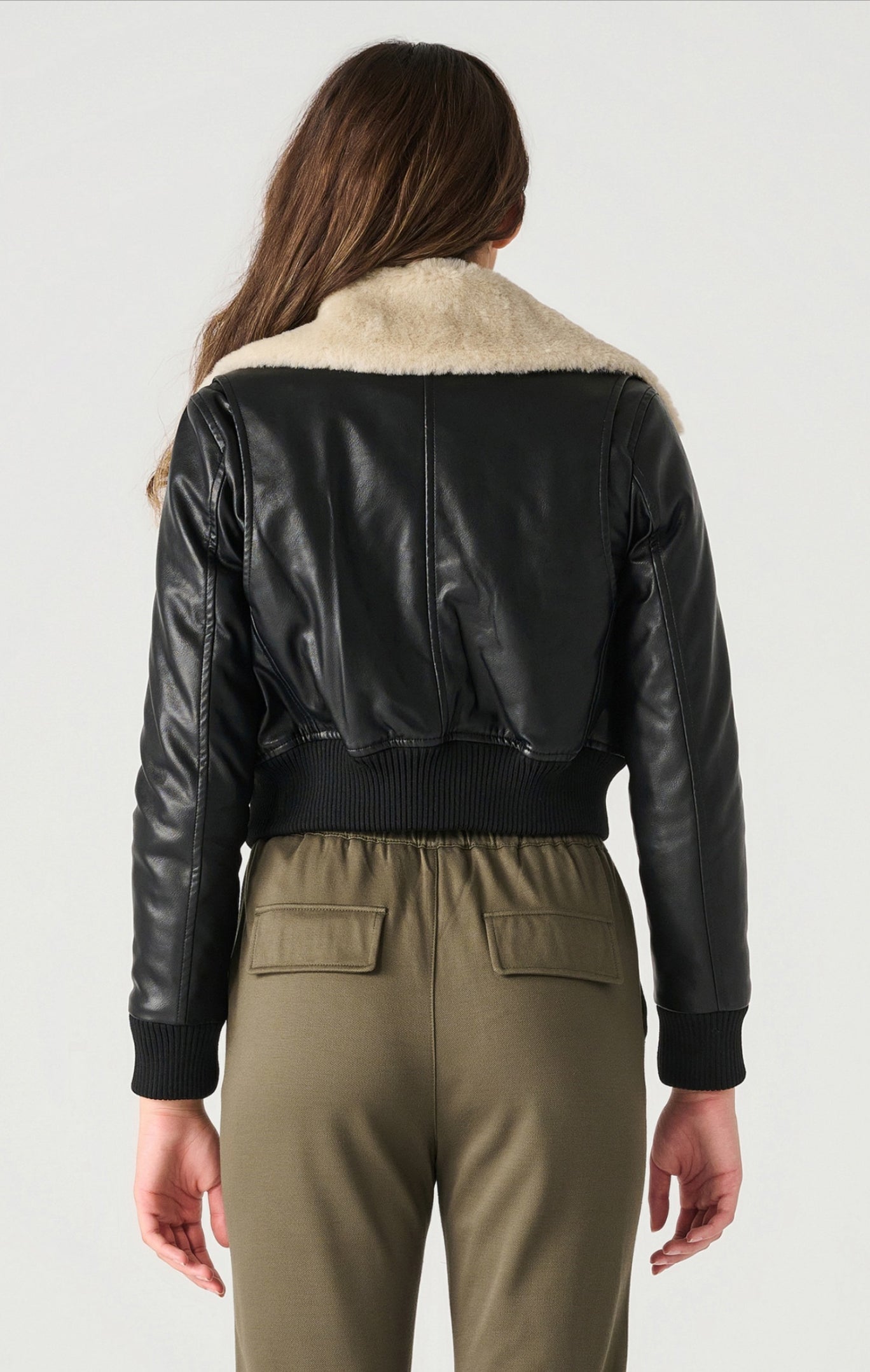 Dex Faux Fur Collar Leather Jacket