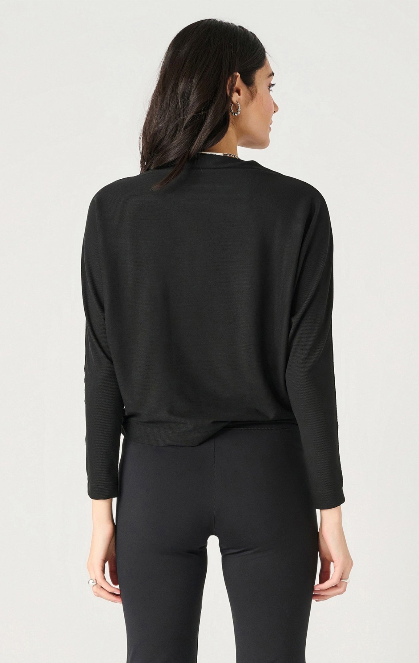 Dex Ribbed Mock Neck Black