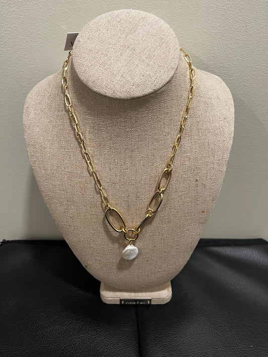 Merx Pearl Pendant Gold Necklace