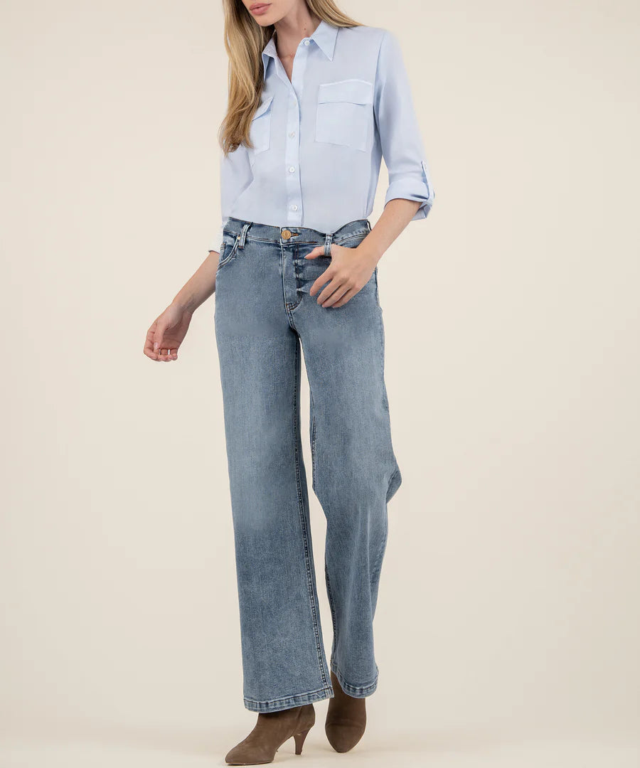 Kut Jean High Rise Wide Leg Jeans