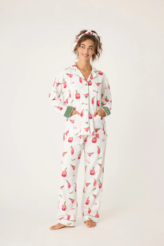 PJ Salvage Cranberries & Cocktails Flannel Pj Set